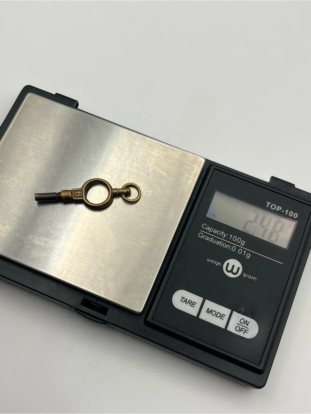 Victorian gold & silver tone size 6 vintage pocket watch winding key antique - Picture 13 of 14